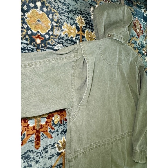 VTG Eddie Bauer Cotton Field Jacket Green Men Medium Chore Barn Utility *see pic - Picture 8 of 11